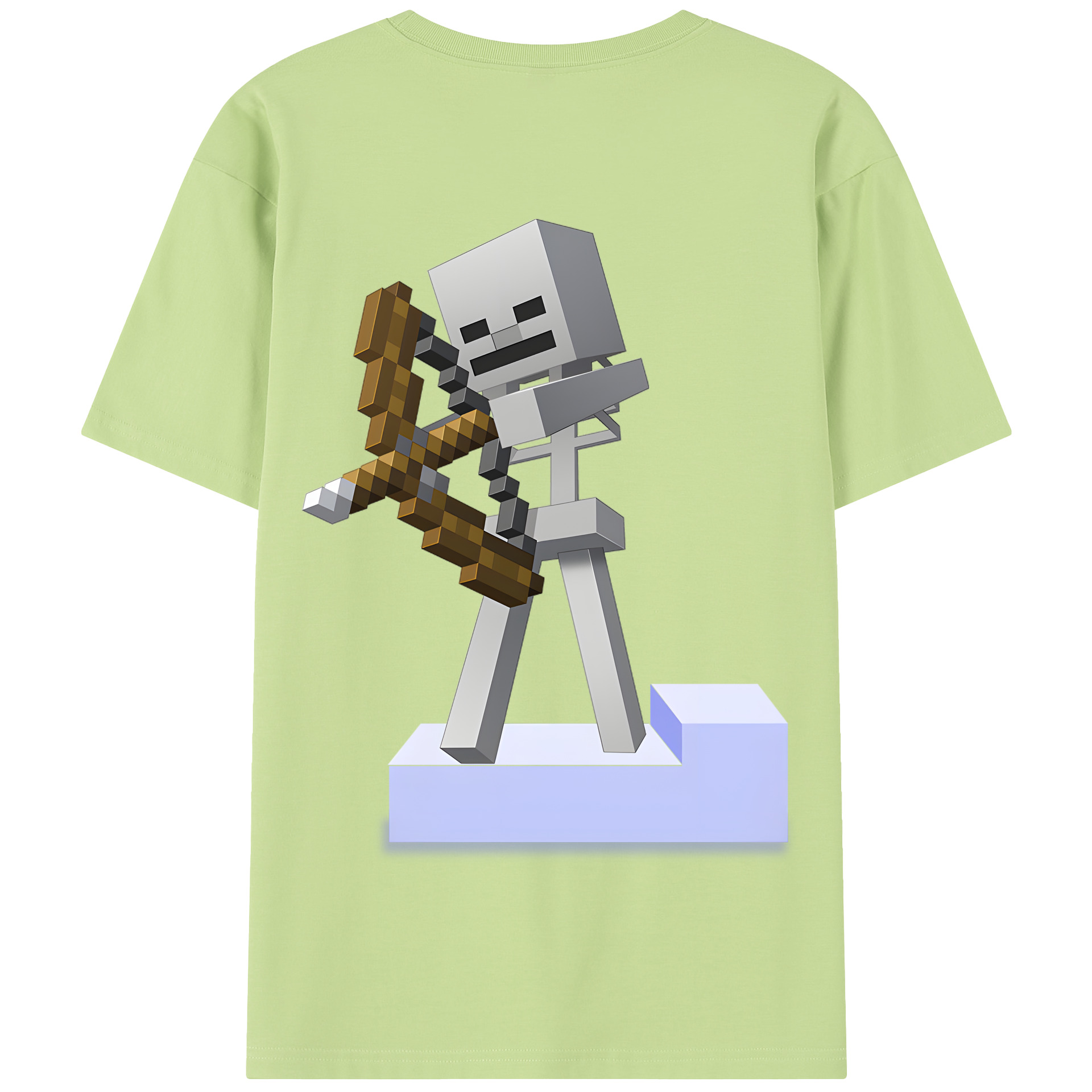 （画像用） マインクラフト ブロックの世界 Minecraft MC Block world 綿100％半袖Tシャツ（背面プリント）